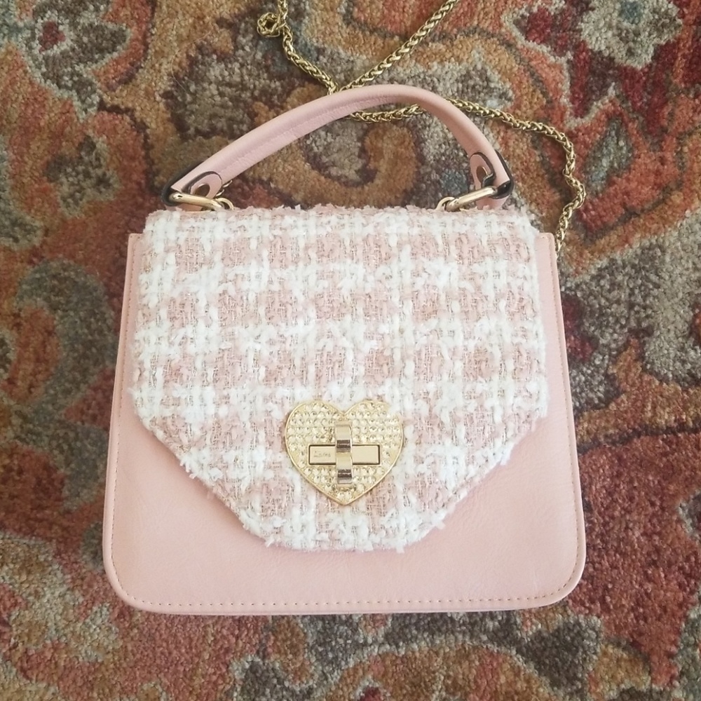 Pink tweed bag - MOVING OUT SALE